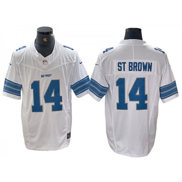 Detroit Lions #14 Amon-Ra St. Brown 2024 White Vapor F.U.S.E. Limited Jersey