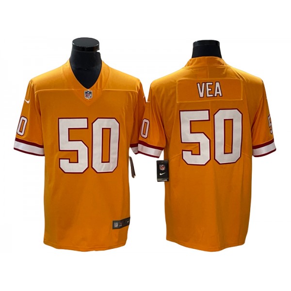 Tampa Bay Buccaneers #50 Vita Vea Orange Throwback Vapor Limited Jersey