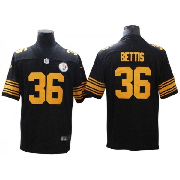 Pittsburgh Steelers #36 Jerome Bettis Black Color Rush Limited Jersey