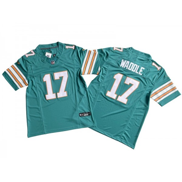 Miami Dolphins #17 Jaylen Waddle Aqua Alternate Vapor F.U.S.E. Limited Jersey