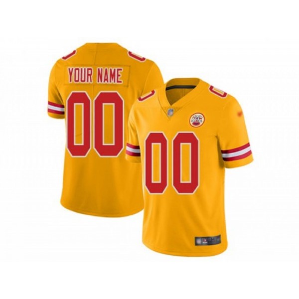 Kansas City Chiefs #00 Yellow Vapor Limited Custom Jersey