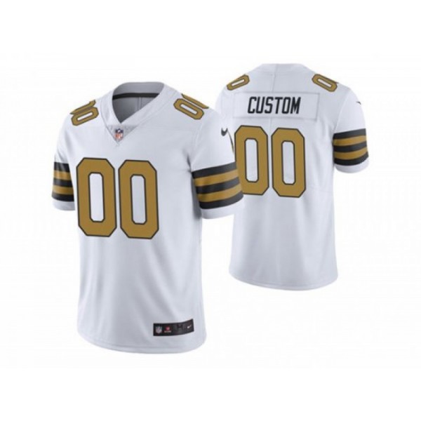 New Orleans Saints #00 White Color Rush Limited Custom Jersey