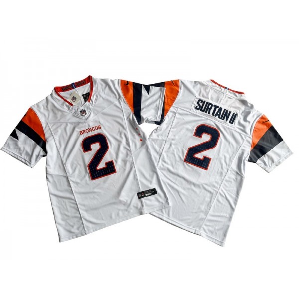 Denver Broncos #2 Pat Surtain II White Vapor F.U.S.E. Limited Jersey