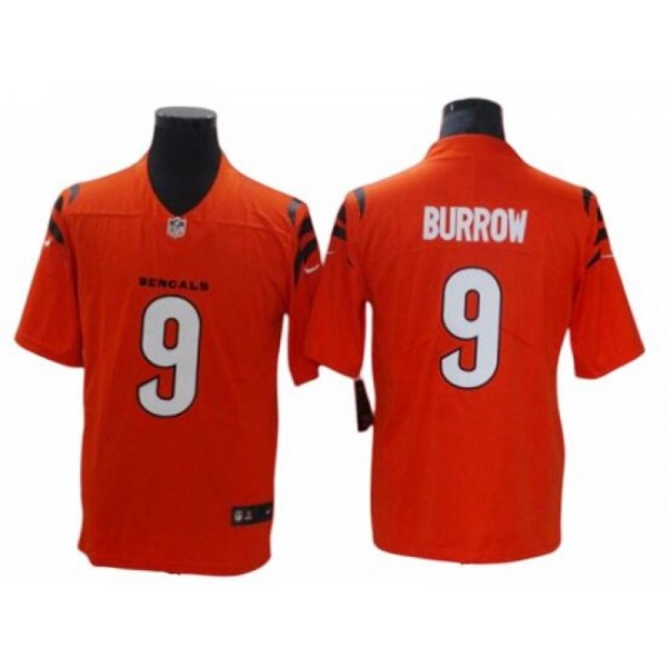 Cincinnati Bengals #9 Joe Burrow Youth Orange Vapor Limited Jersey