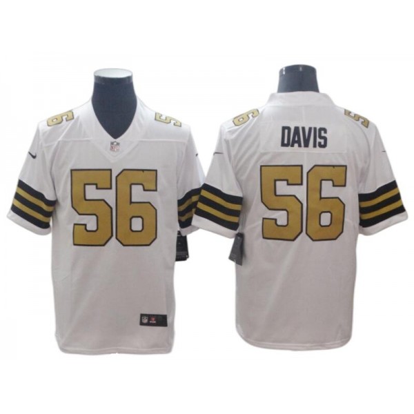 New Orleans Saints #56 Demario Davis White Color Rush Vapor Limited Jersey