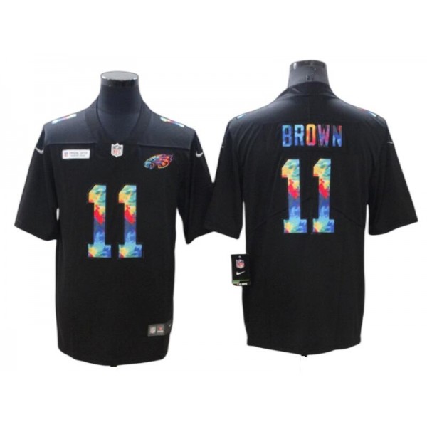 Philadelphia Eagles #11 A.J. Brown Black Rainbow Limited Jersey