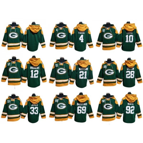 Green Bay Packers Green Lace-Up Pullover Hoodie