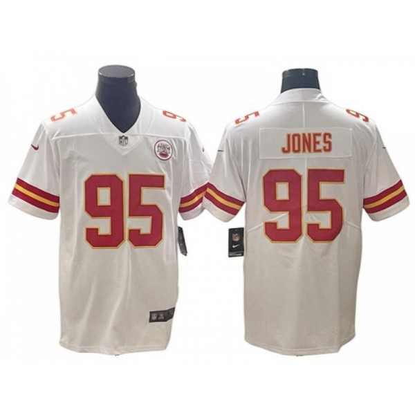 Kansas City Chiefs #95 Chris Jones White Vapor Limited Jersey