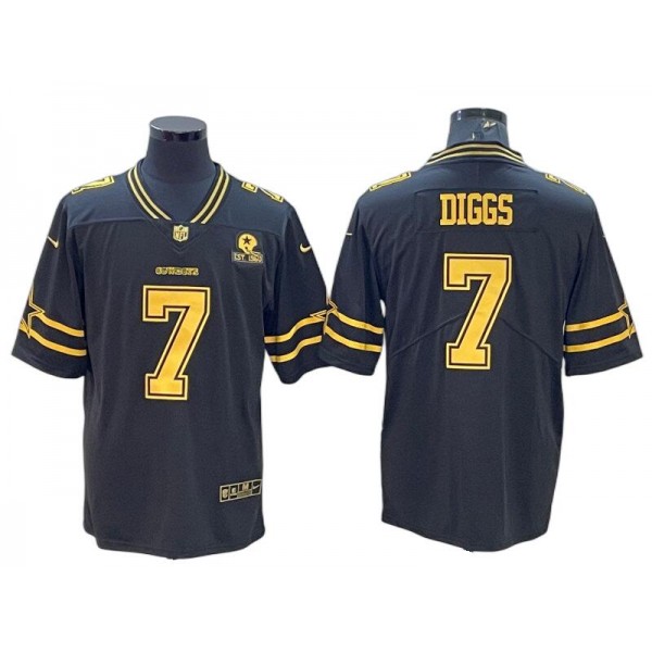 Dallas Cowboys #7 Trevon Diggs 2022 Black Gold Vapor Limited Jersey