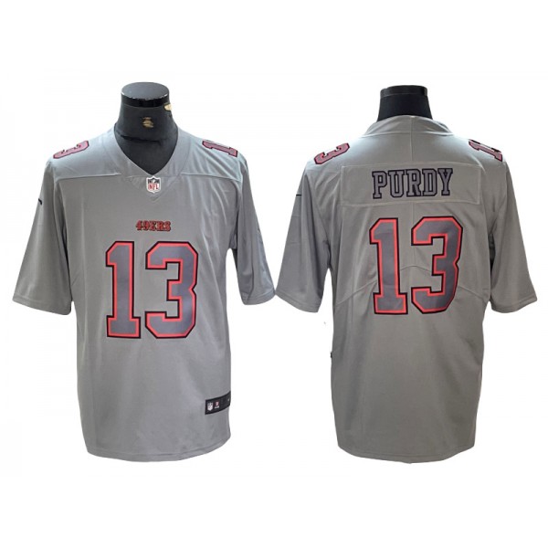 San Francisco 49ers #13 Brock Purdy Gray Atmosphere Limited Jersey