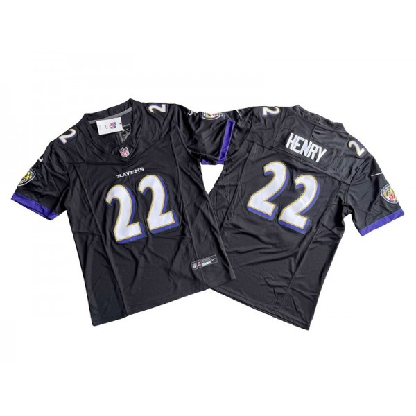 Baltimore Ravens #22 Derrick Henry Black Vapor F.U.S.E. Limited Jersey