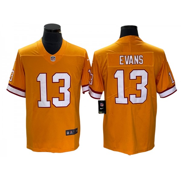 Tampa Bay Buccaneers #13 Mike Evans Orange Throwback Vapor Limited Jersey