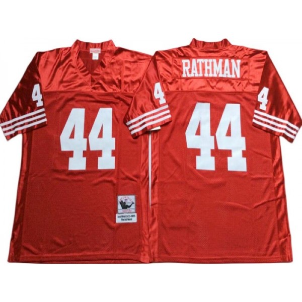 San Francisco 49ers #44 Tom Rathman Red 1990 Throwback Jersey