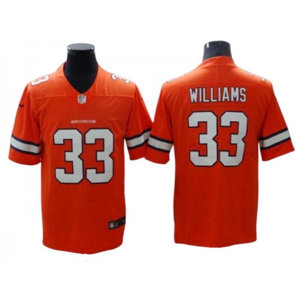 Denver Broncos #33 Javonte Williams Orange Color Rush Limited Jersey