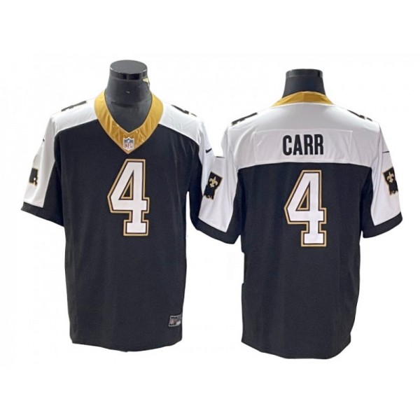 New Orleans Saints #4 Derek Carr Black Throwback Vapor F.U.S.E. Limited Jersey