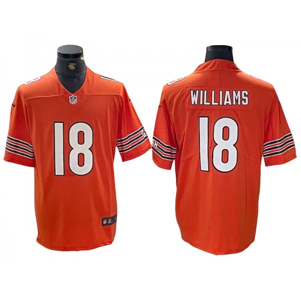 Chicago Bears #18 Caleb Williams Orange Vapor Limited Jersey