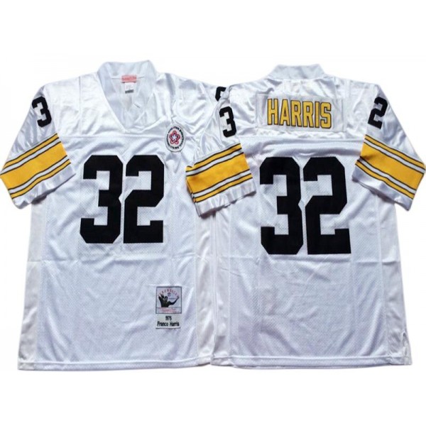 Pittsburgh Steelers #32 Franco Harris Throwback White Jersey