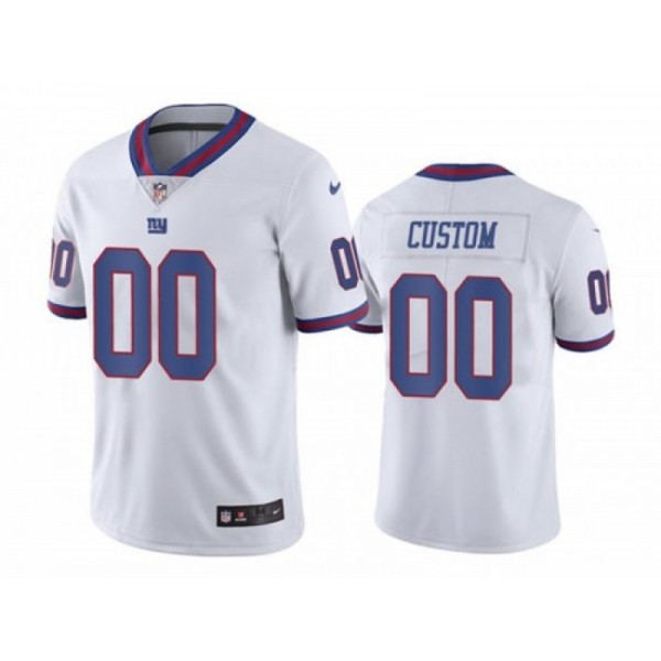 New York Giants #00 White Color Rush Limited Custom Jersey