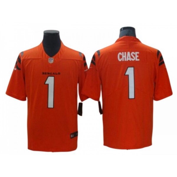 Cincinnati Bengals #1 Ja'Marr Chase Orange Vapor Limited Jersey