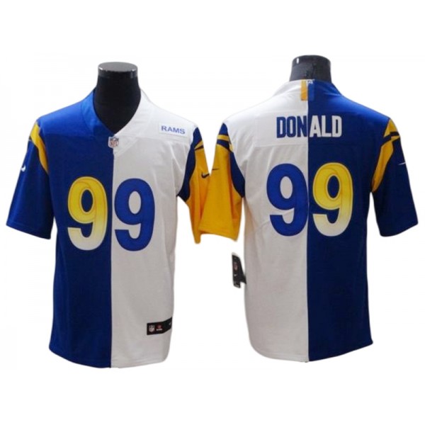 Los Angeles Rams #99 Aaron Donald Royal/White Split Vapor Limited Jersey