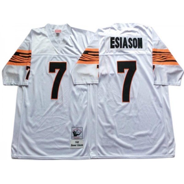 Cincinnati Bengals #7 Boomer Esiason Throwback White Jersey