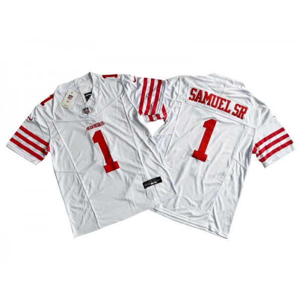 San Francisco 49ers #1 Deebo Samuel Sr White Vapor F.U.S.E. Limited Jersey