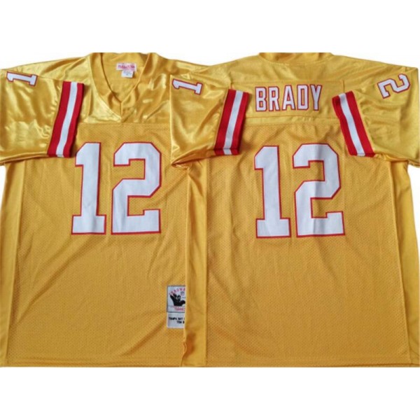 Tampa Bay Buccaneers #12 Tom Brady Throwback Yellow Jersey