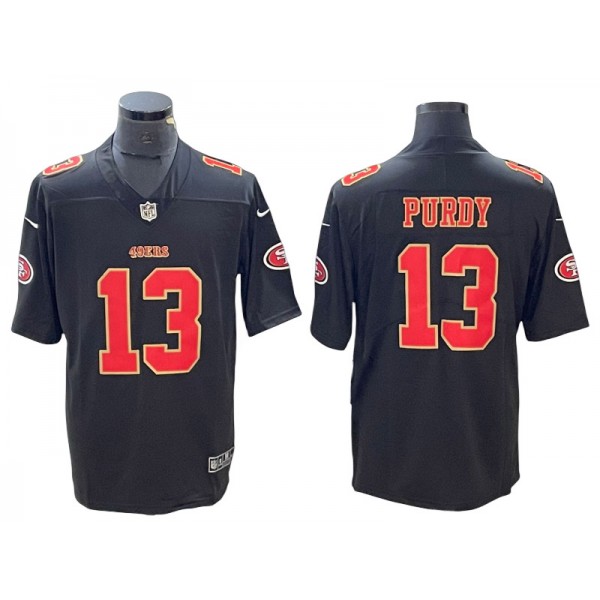 San Francisco 49ers #13 Brock Purdy Black Fashion Limited Jersey