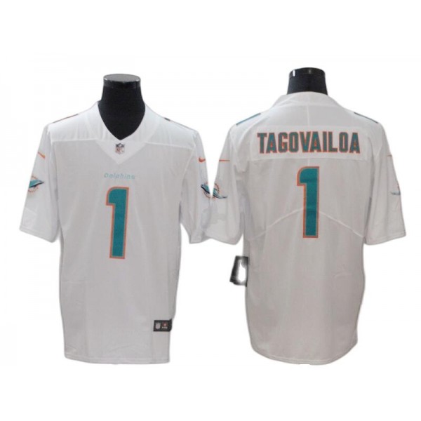 Miami Dolphins #1 Tua Tagovailoa White Vapor Limited Jersey