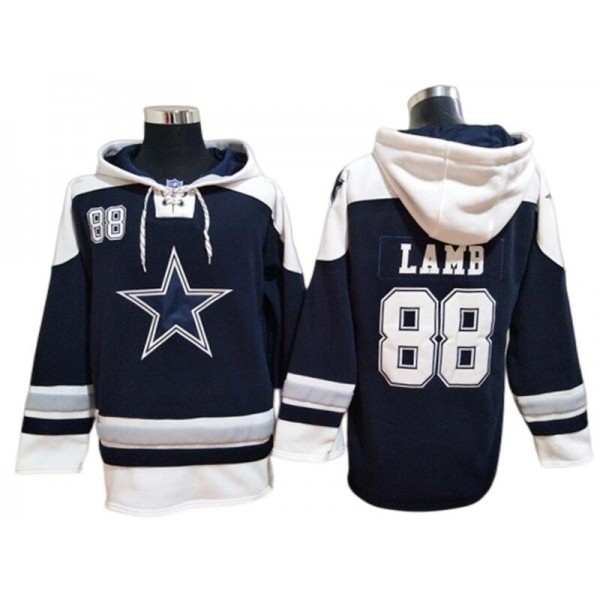 Dallas Cowboys #88 CeeDee Lamb Navy Hoodie Jersey