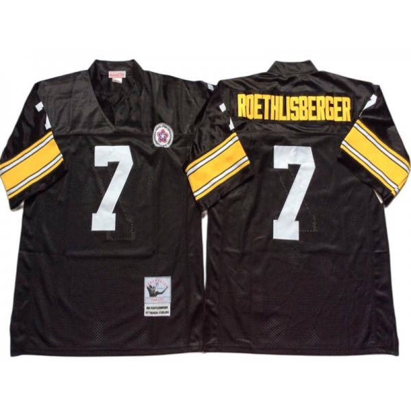 Pittsburgh Steelers #7 Ben Roethlisberger Throwback Black Jersey