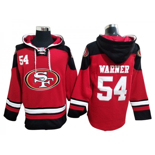 San Francisco 49ers #54 Fred Warner Red Hoodie Jersey