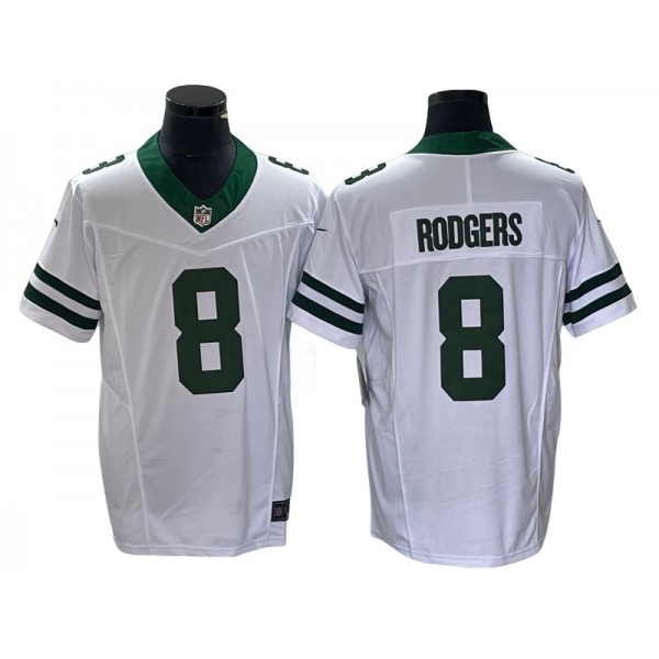 New York Jets #8 Aaron Rodgers White Legacy Vapor F.U.S.E. Limited Jersey