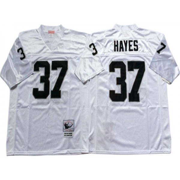 Raiders #37 Lester Craig Hayes Throwback White Jersey