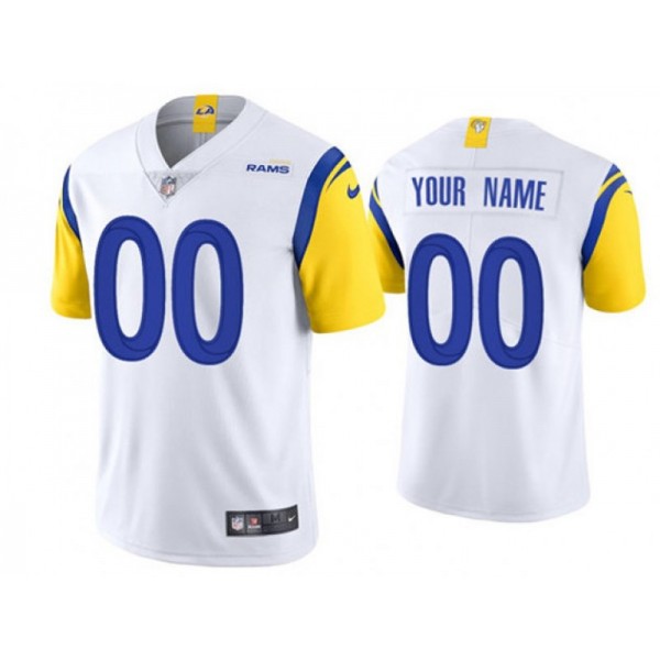 Los Angeles Rams #00 White Vapor Limited Custom Jersey