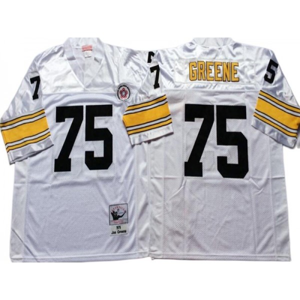 Pittsburgh Steelers #75 Joe Greene Throwback White Jersey