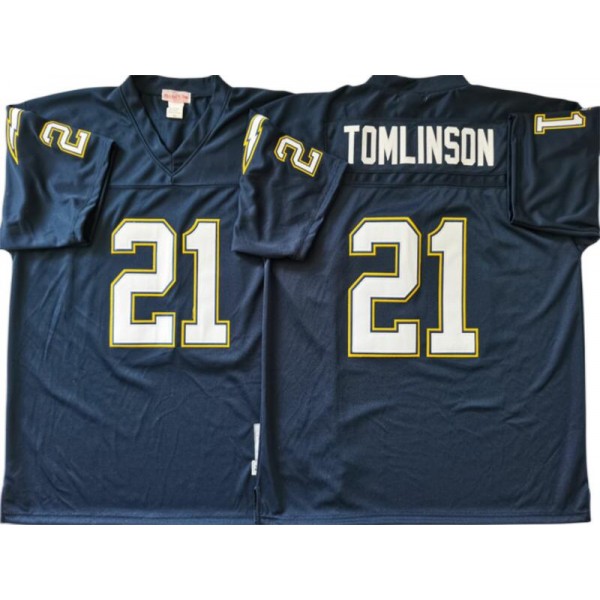 San Diego Chargers #21 Ladainian Tomlinson Throwback Navy Blue Jersey