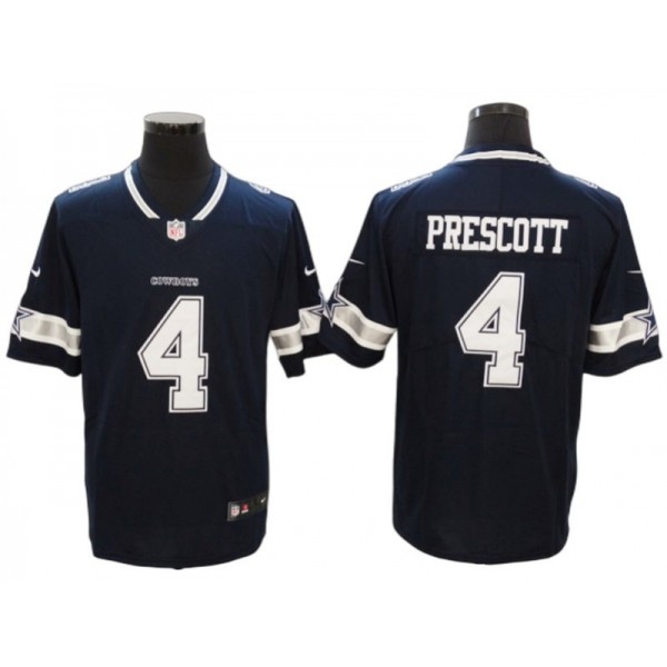 Dallas Cowboys #4 Dak Prescott Navy Vapor Limited Jersey