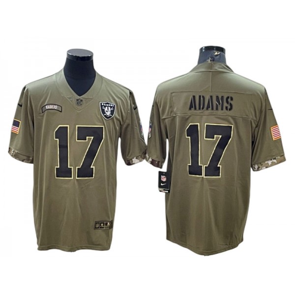 Las Vegas Raiders #17 Davante Adams 2022 Olive Salute To Service Limited Jersey