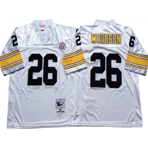 Pittsburgh Steelers #26 Rod Woodson Throwback White Jersey