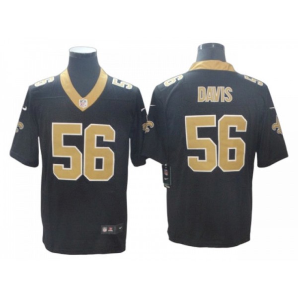 New Orleans Saints #56 Demario Davis Black Vapor Limited Jersey