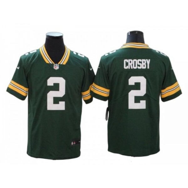 Green Bay Packers #2 Mason Crosby Green Vapor Limited Jersey