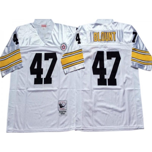 Pittsburgh Steelers #47 Mel Blount Throwback White Jersey