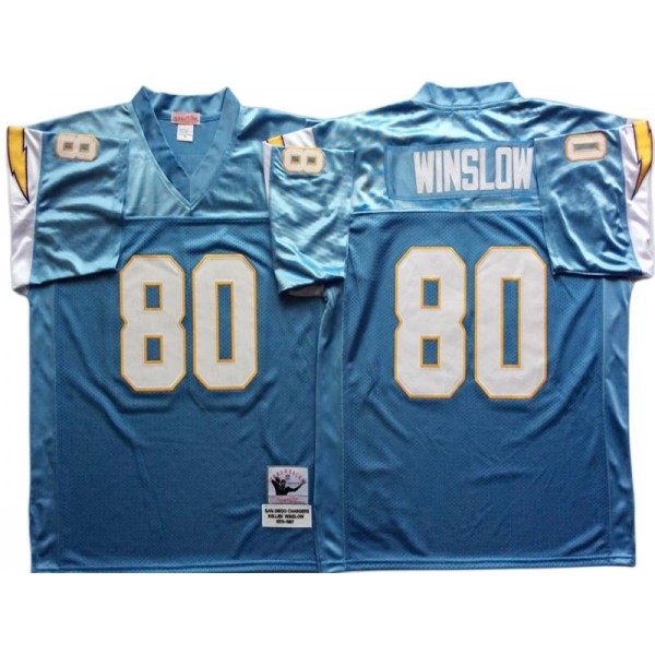 San Diego Chargers #80 Kellen Winslow Throwback Powder Blue Jersey