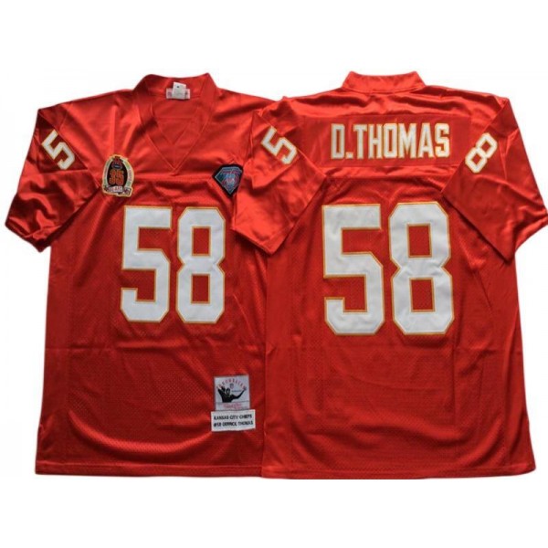 Kansas City Chiefs #58 Derrick Thomas Throwback Red Jersey