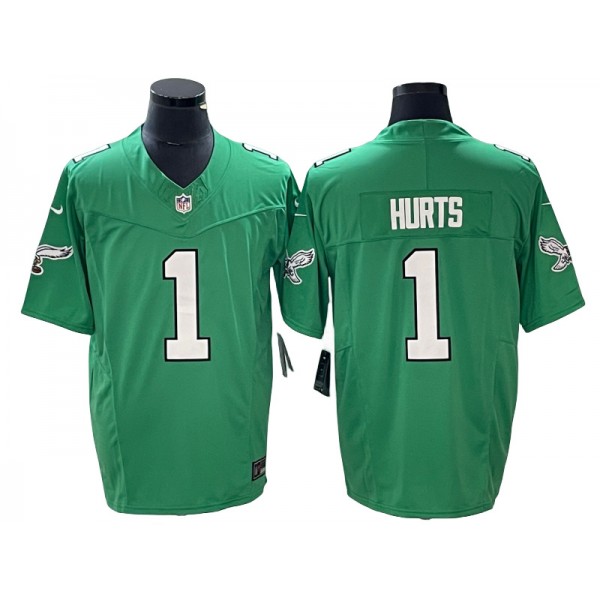 Philadelphia Eagles #1 Jalen Hurts Kelly Green Alternate Vapor F.U.S.E. Limited Jersey