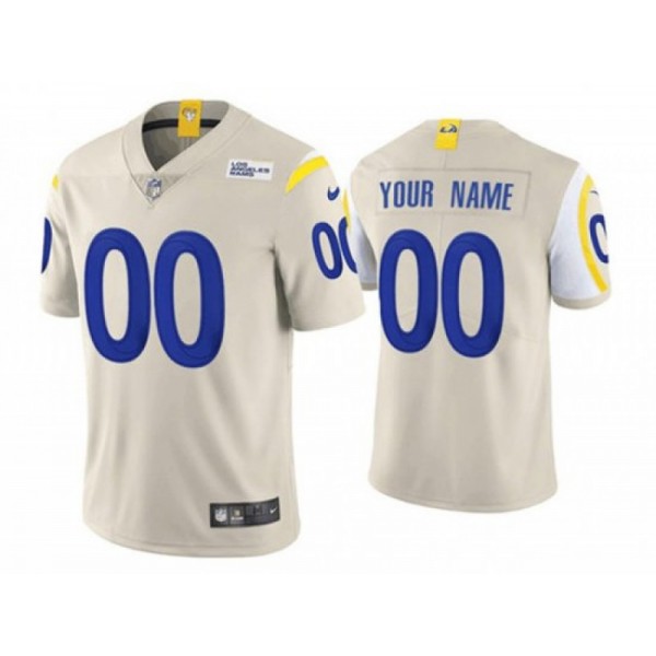 Los Angeles Rams #00 Cream Bone Vapor Limited Custom Jersey