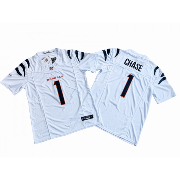 Cincinnati Bengals #1 Ja'Marr Chase White Vapor F.U.S.E. Limited Jersey