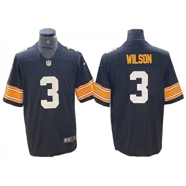 Pittsburgh Steelers #3 Russell Wilson Alternate Black Vapor Limited Jersey