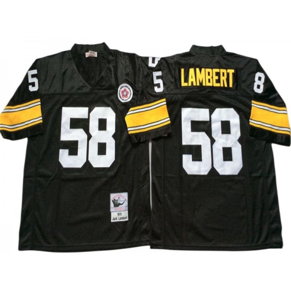 Pittsburgh Steelers #58 Jack Lambert Throwback Black Jersey